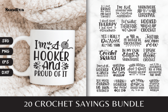 20 Funny Crochet Quotes Graphics for Crafts