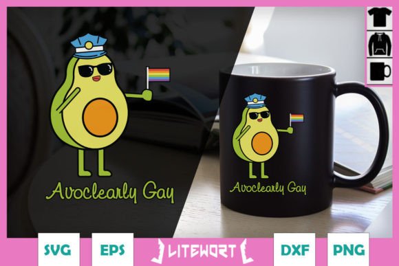Avoclearly LGBT Funny Pride Avocado SVG for Creative Publishing