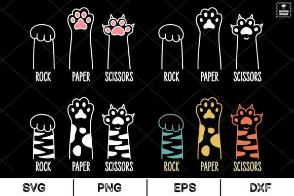 Cat Paw Funny Rock Paper Scissors SVG – Playful Graphics for Content Publishing