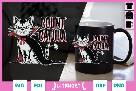 Count Catula Funny Halloween Cat SVG for Crafts and Graphics