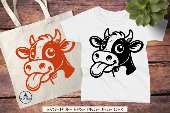 Funny Baby Cow Graphic for Crafts and Branding