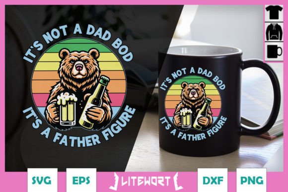 Funny Bear with Beer Fathers Day SVG for Crafts and Graphics