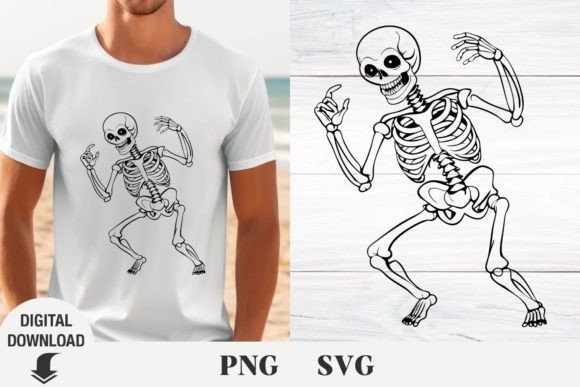Funny Dancing Skeleton SVG for Halloween Embroidery