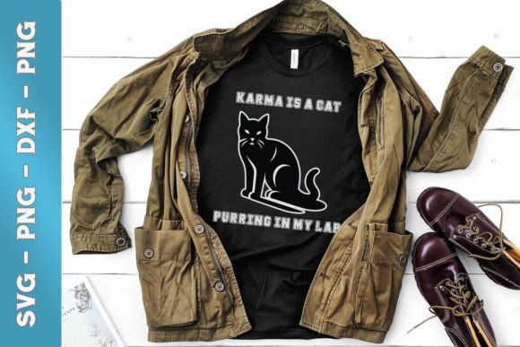 Funny Karma Cat SVG Graphics for Crafts