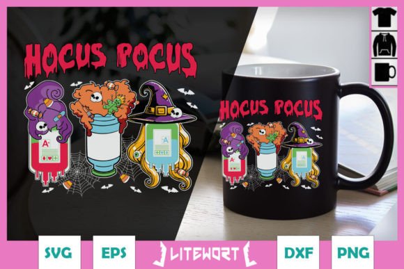 Hocus Bolus Funny Halloween Nurse SVG for Graphics and Crafts