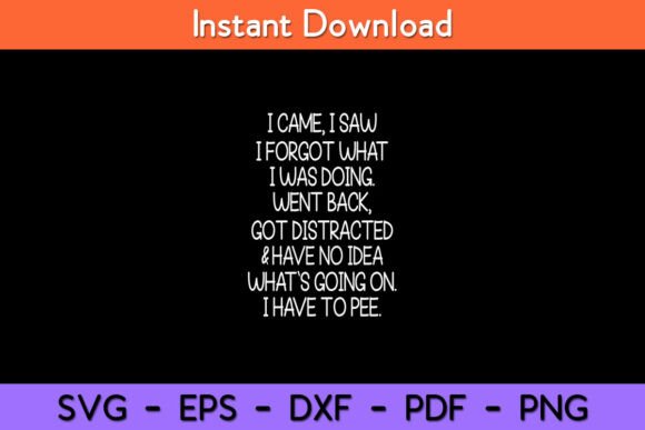 I Came I Saw I Forgot What I Was Doing Graphics for Crafts