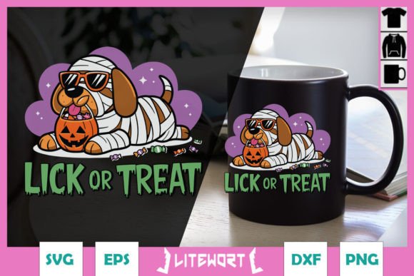 Lick or Treat Halloween Dog SVG for Crafts and Graphics