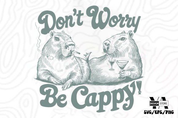 Retro Funny Sarcastic Capybara SVG for Crafts and Graphics