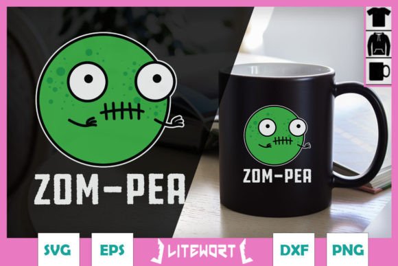 Zom-pea Funny Halloween Zombie Graphics for Crafts